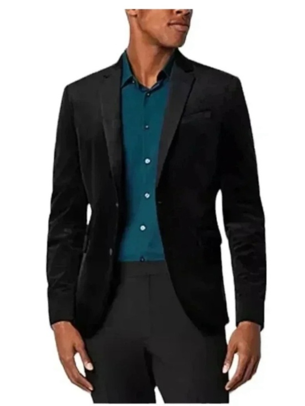jf j.ferrar Black Velvet Slim Sport Coat